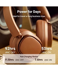 Edifier Active Noise Cancelling Headphones, 92H Playtime Fast Charging