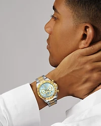 Preston Stainless Steel Two Tone & Ice Blue Men's Watch 1036CPRS