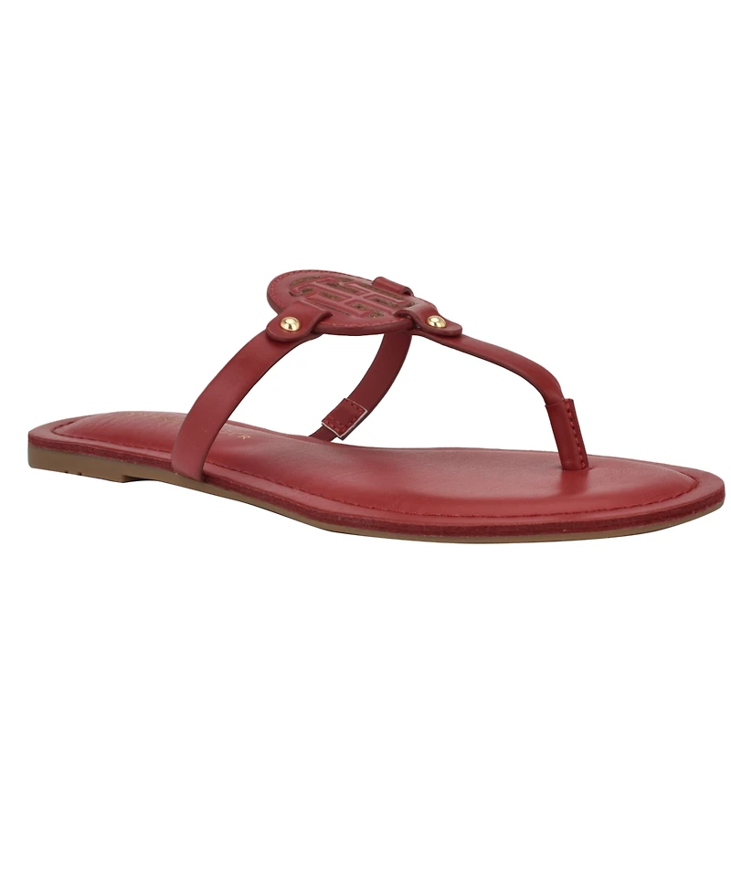 Tommy Hilfiger Women's Litzy Logo T-Strap Flat Sandals