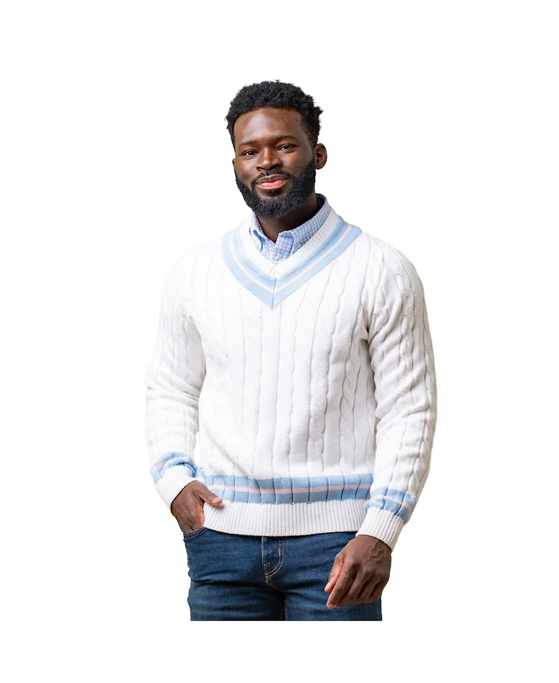 Hope & Henry Men's V-Neck Cricket Sweater