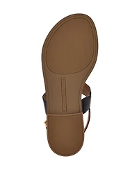 Tommy Hilfiger Women's Gabry Signature Stripe T-Strap Flat Sandals