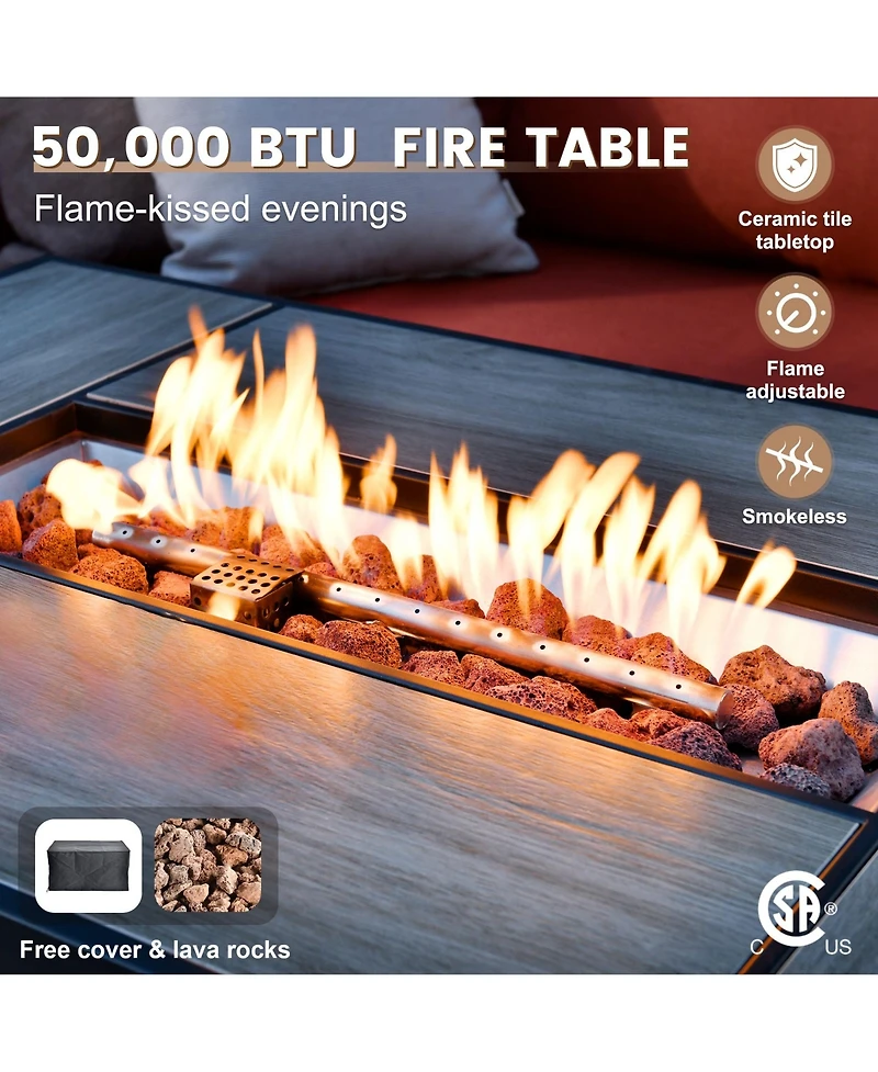 Xizzi 9 Piece Outdoor Patio Furniture with 3 Seat Sofa,All Weather Wicker Coversation Set Swivel Rocking Chair,Balcony Sofa Solar Nestin