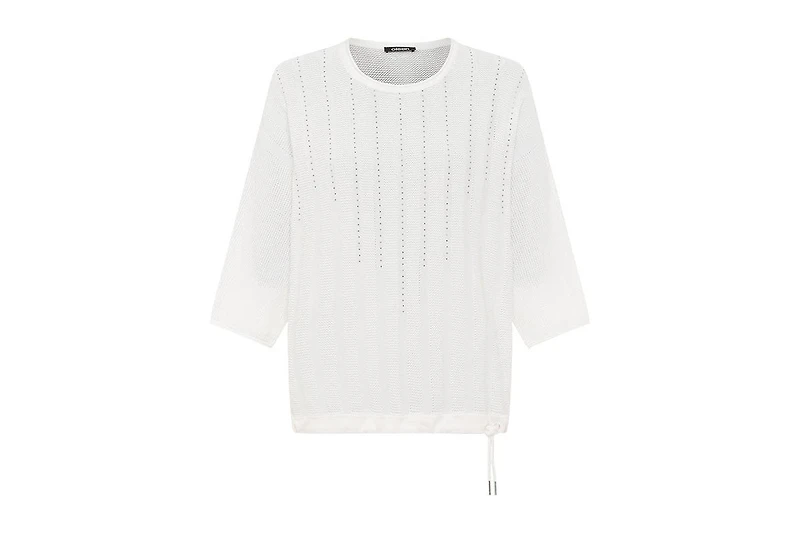 Olsen Women's Embellished Waffle Knit Pullover