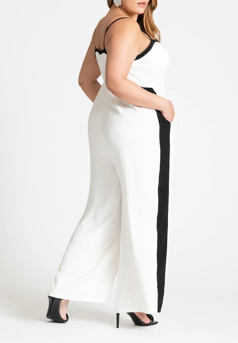 Eloquii Women's Jumpsuit W Contrast Details