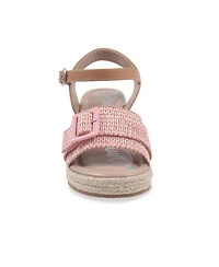 Sam Edelman Little and Big Girls Lucia Buckle Espadrille Wedge Sandals