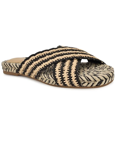 Nine West Women's Animay Woven Slip-On Flat Sandals