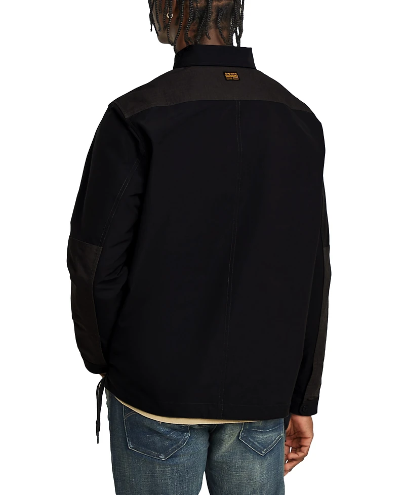 G-Star Raw Men's Relaxed Fit Long Sleeve Mixed Media Button Front Shirt