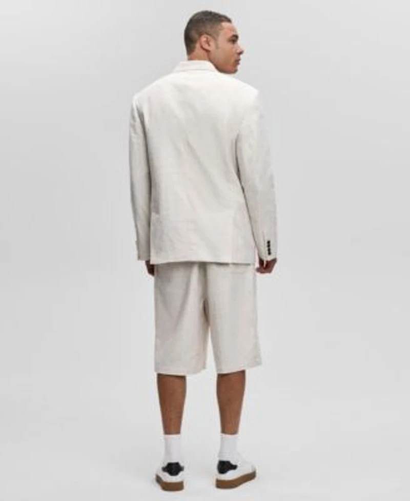 Mode Of One Mens Relaxed Fit Speckled Textured Blazer Shorts Exclusively At Macys