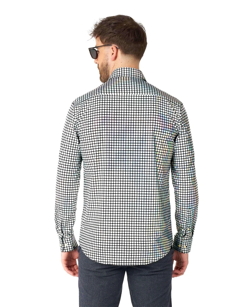 OppoSuits Men's Shirt - Long Sleeve Shiny Snake Gold
