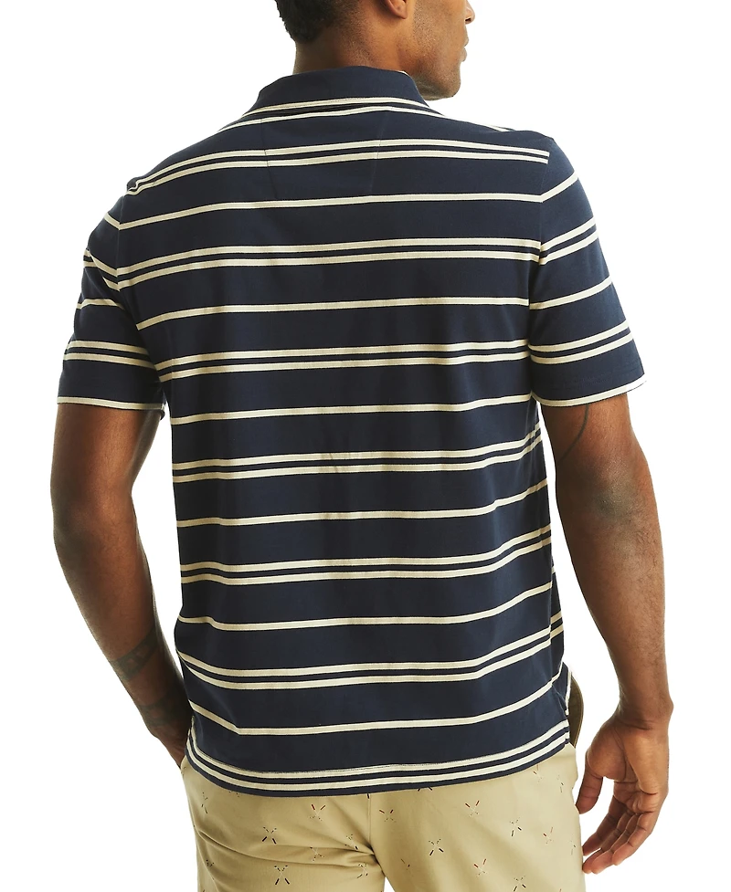 Nautica Men's Short Sleeve Striped Polo Shirt