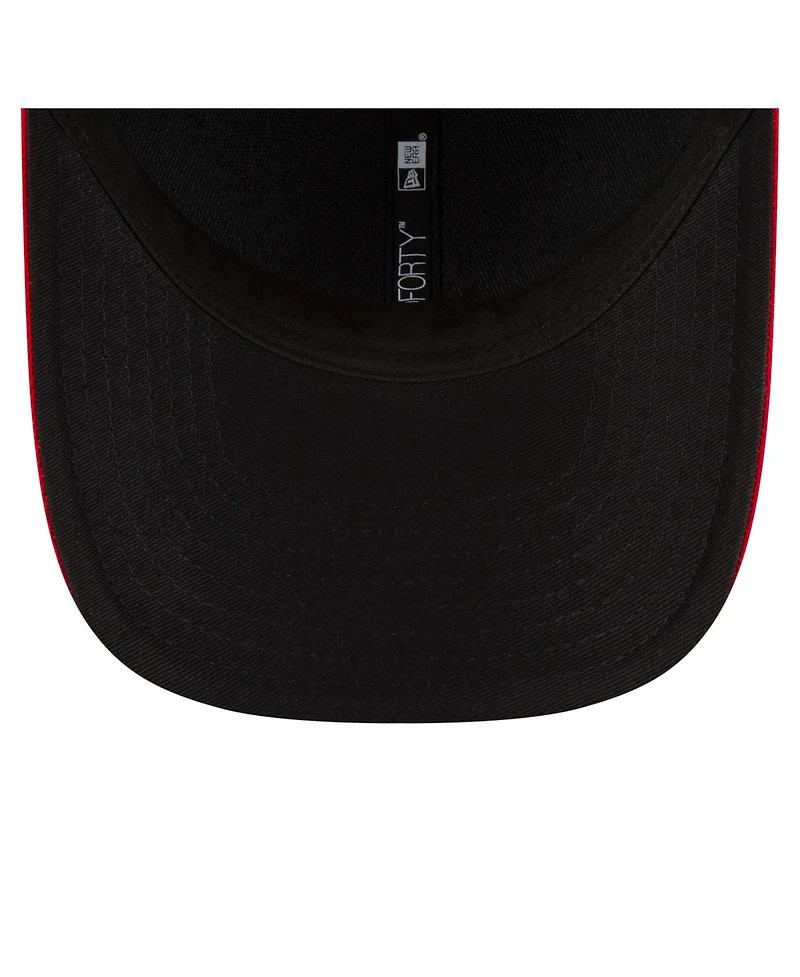 New Era Men's Red/Black Cleveland Guardians Replica 9FORTY Adjustable Hat