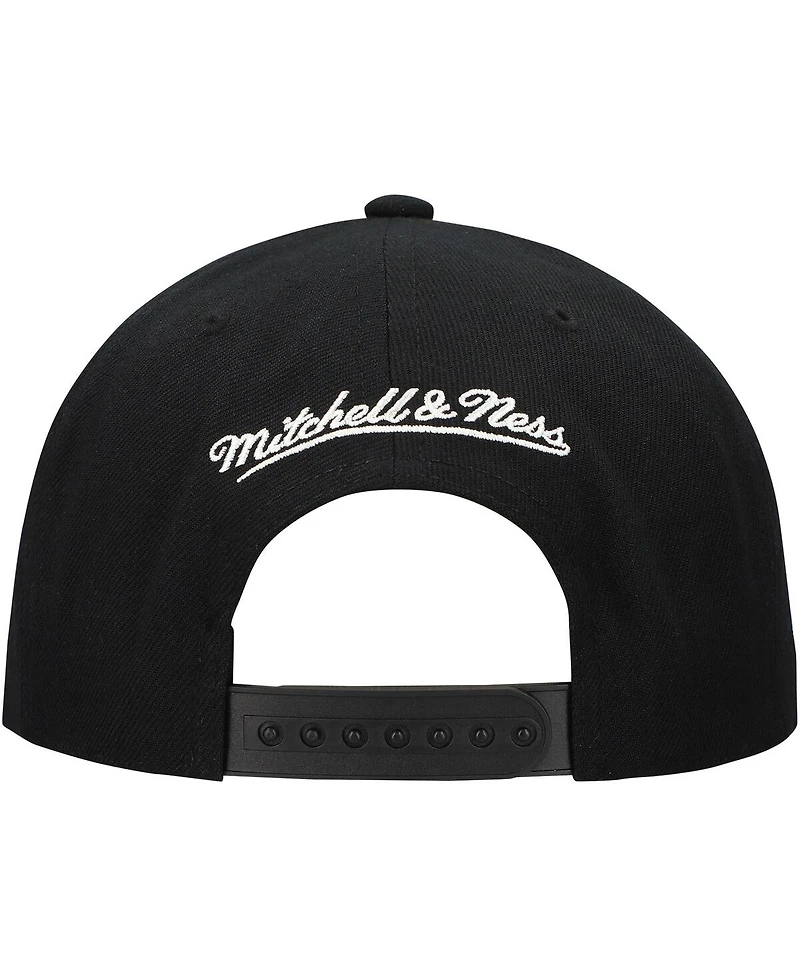 Mitchell & Ness Men's Black New York Rangers Team Snapback Hat