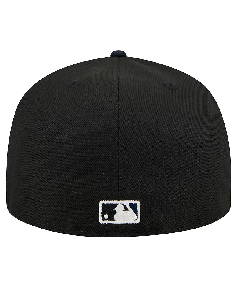 New Era Men's Black Boston Red Sox Shadow Stitch 59FIFTY Fitted Hat