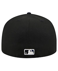 New Era Men's Black Boston Red Sox Shadow Stitch 59FIFTY Fitted Hat