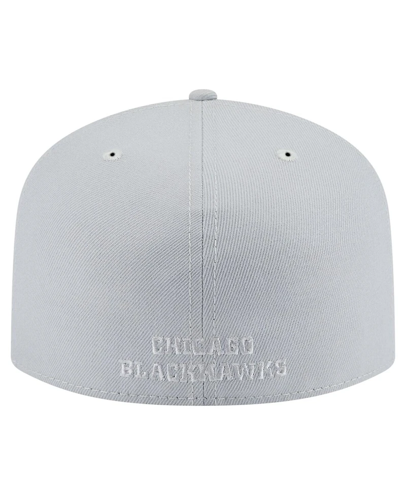 New Era Men's Gray Chicago Blackhawks Color Pack A-Frame 59FIFTY Fitted Hat