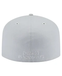 New Era Men's Gray Chicago Blackhawks Color Pack A-Frame 59FIFTY Fitted Hat