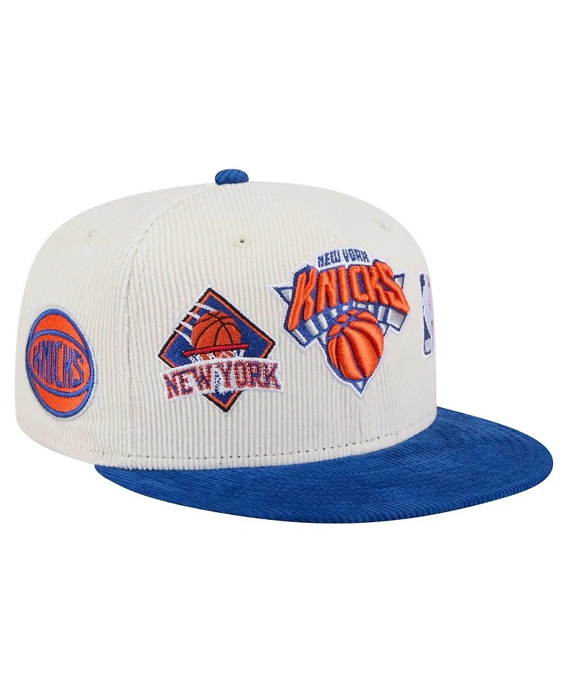 New Era Men's Cream New York Knicks Corduroy Two-Tone 9FIFTY Snapback Hat