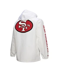 Mitchell & Ness Men's White San Francisco 49ers Vintage Logo Coaches Full-Snap Hoodie Jacket