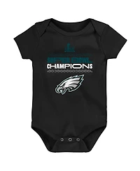 Outerstuff Baby Boys and Girls Black Philadelphia Eagles Super Bowl Lix Champions Stack Bodysuit