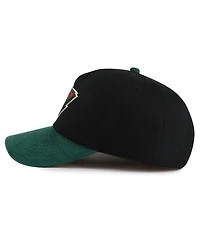 American Needle Men's Black/Green Minnesota Wild Burnett Adjustable Hat