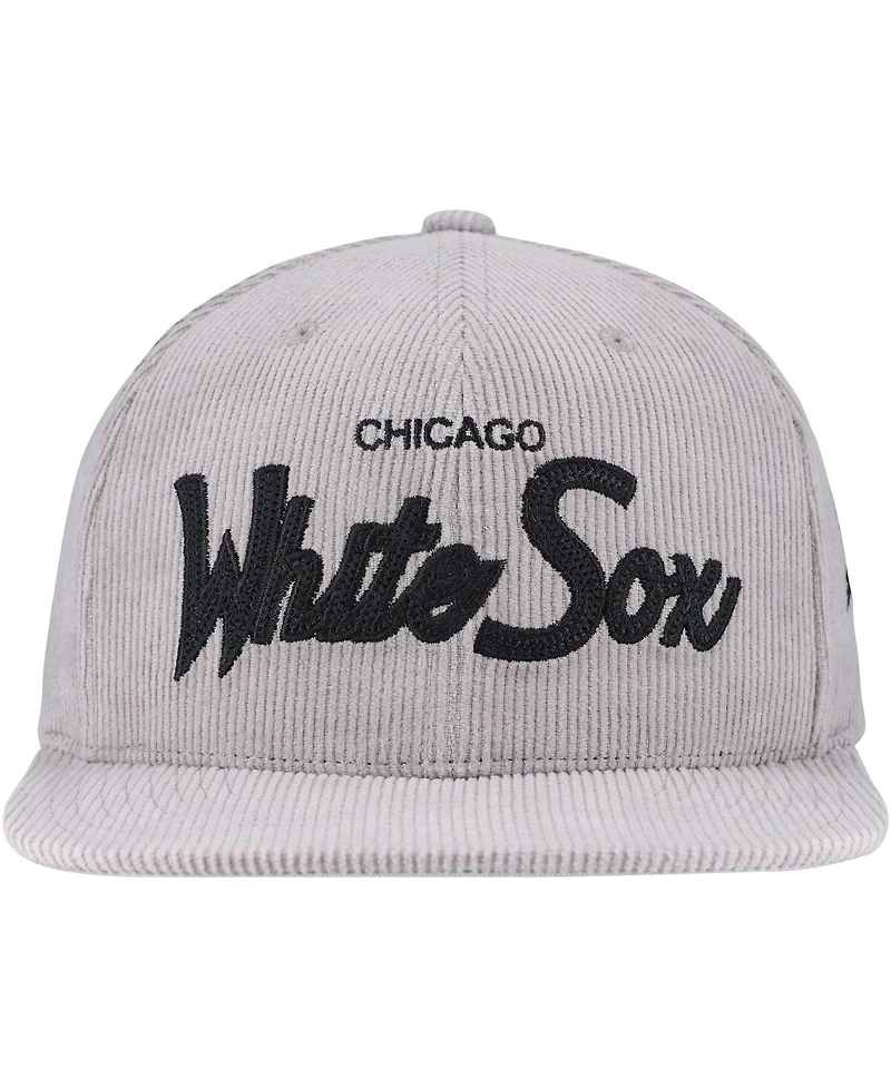 Mitchell & Ness Men's Gray Chicago White Sox Corduroy Snapback Hat