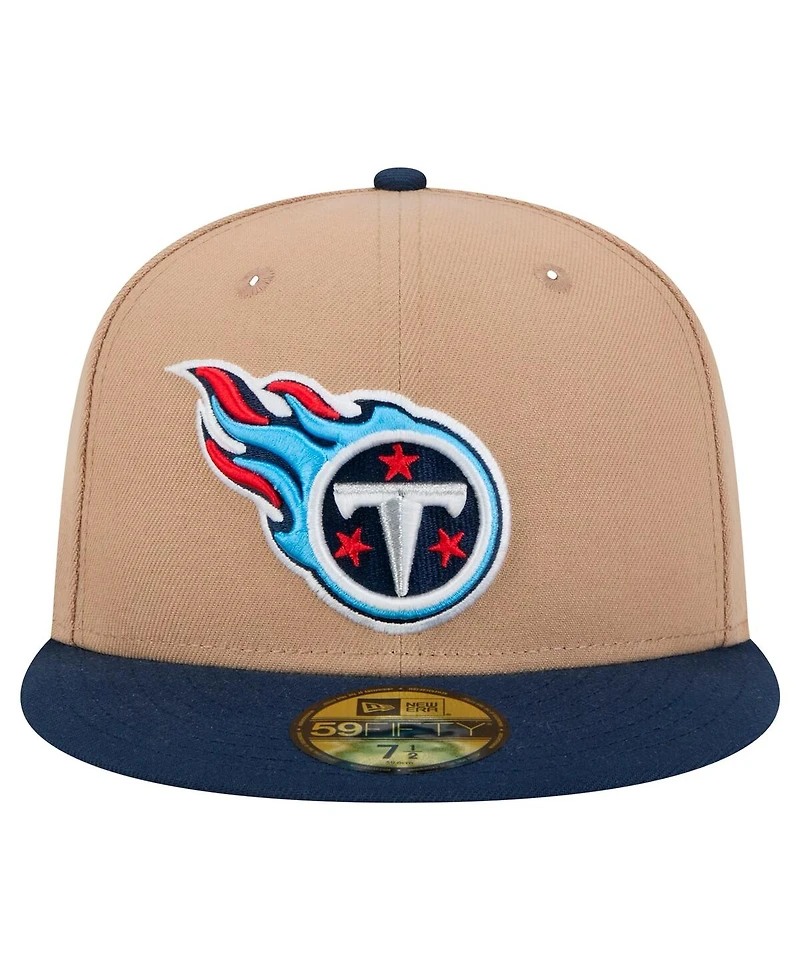 New Era Men's Tan Tennessee Titans Logo Main 59FIFTY Fitted Hat