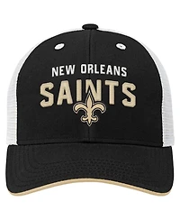 Outerstuff Big Boys and Girls Black New Orleans Saints Core Lockup Trucker Adjustable Hat