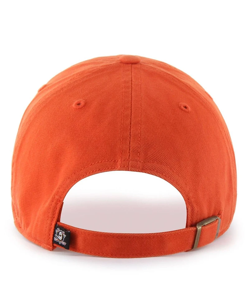 '47 Brand Men's Orange Anaheim Ducks Core Logo Clean Up Adjustable Hat