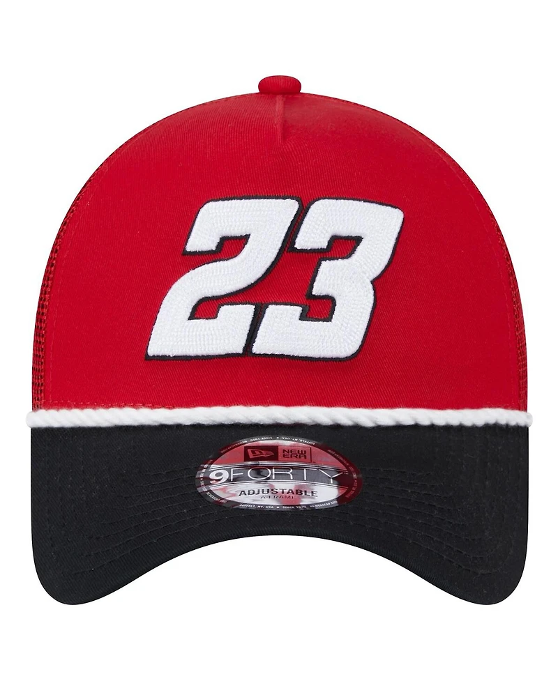 New Era Men's Red/Black Bubba Wallace Rope 9FORTY Trucker Snapback Hat