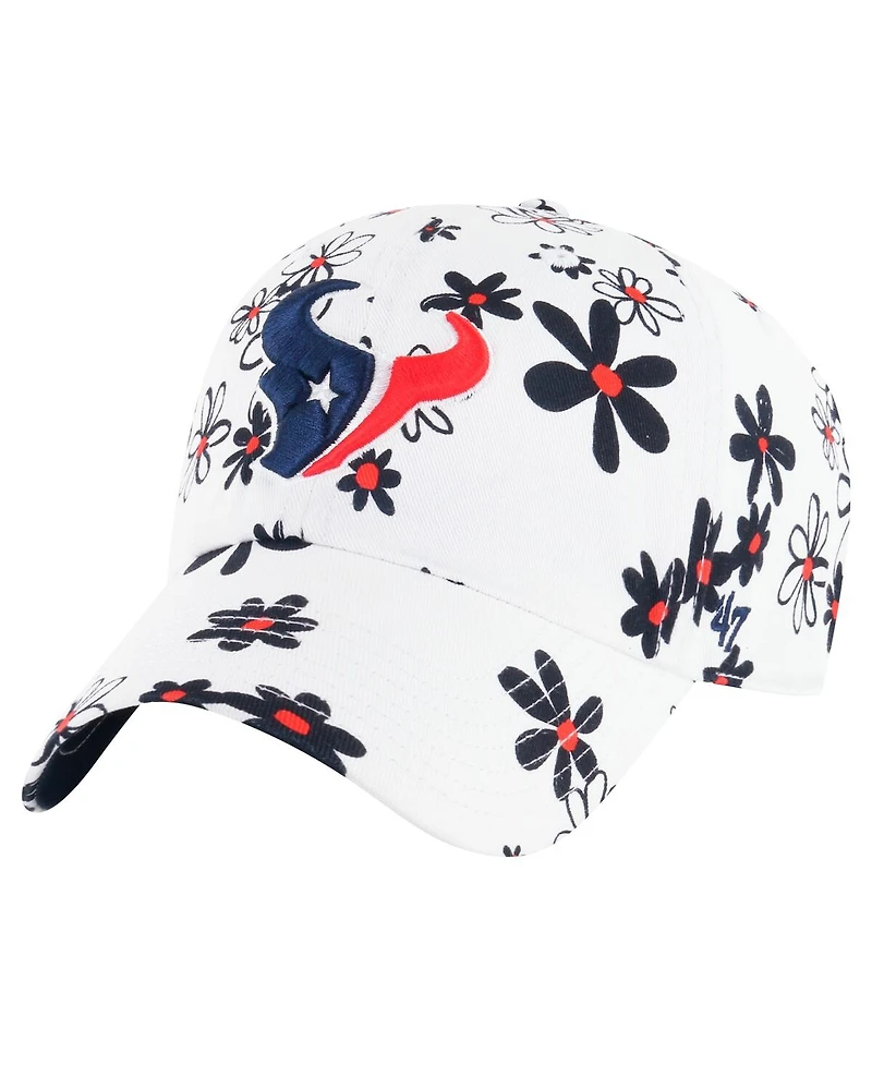 '47 Brand Girls Toddler White Houston Texans Daisy Delight Clean Up Adjustable Hat