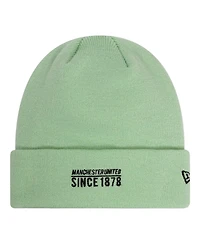New Era Women's Light Green Manchester United Seasonal Cuffed Knit Hat
