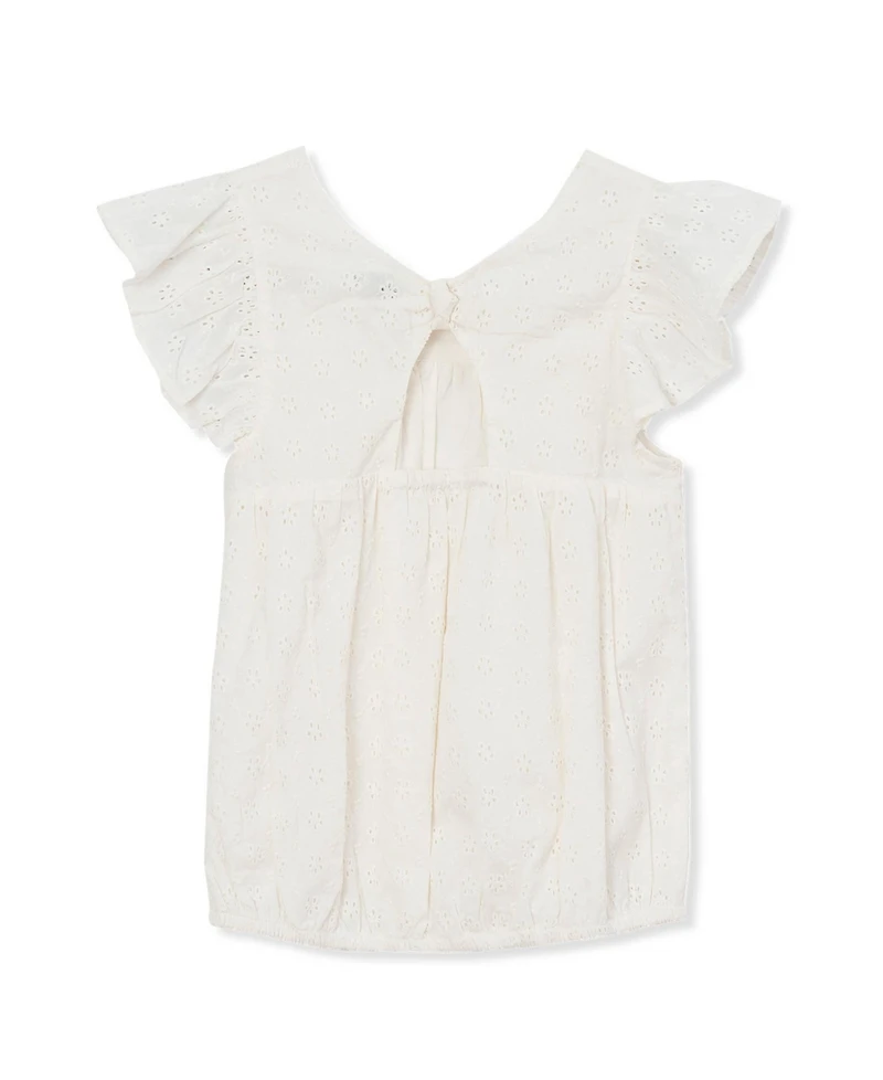 Lands' End Girls Woven Eyelet Top