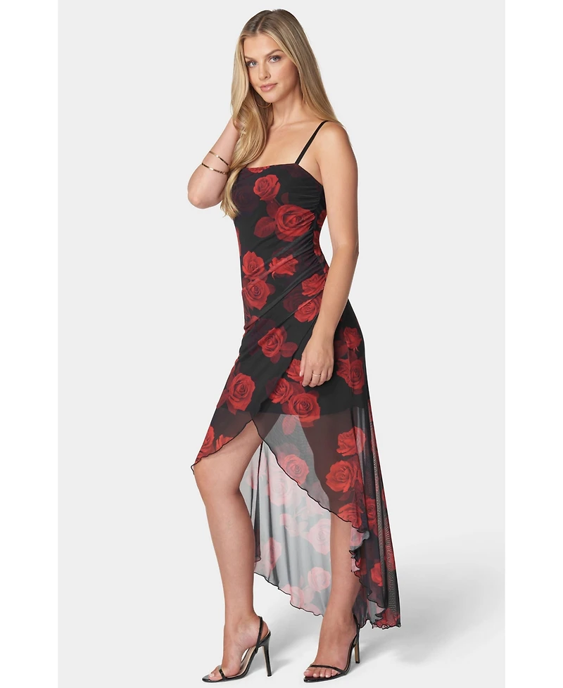 Bebe Women's Hi-Low Hem Wrap Tube Dress