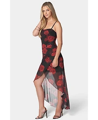 Bebe Women's Hi-Low Hem Wrap Tube Dress
