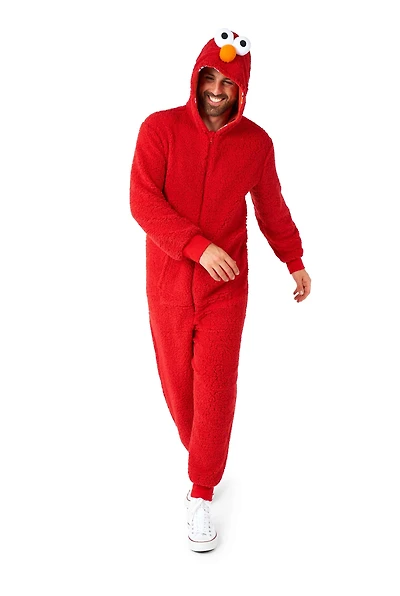 OppoSuits Men's Official Elmo Union Suit - Sesame Street Body for Adults Red