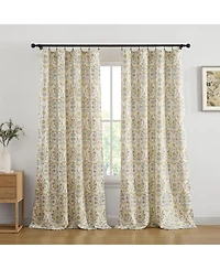 Hlc.me Clara Floral Damask Patterned Window Back Tab Rod Pocket Curtains Bedroom
