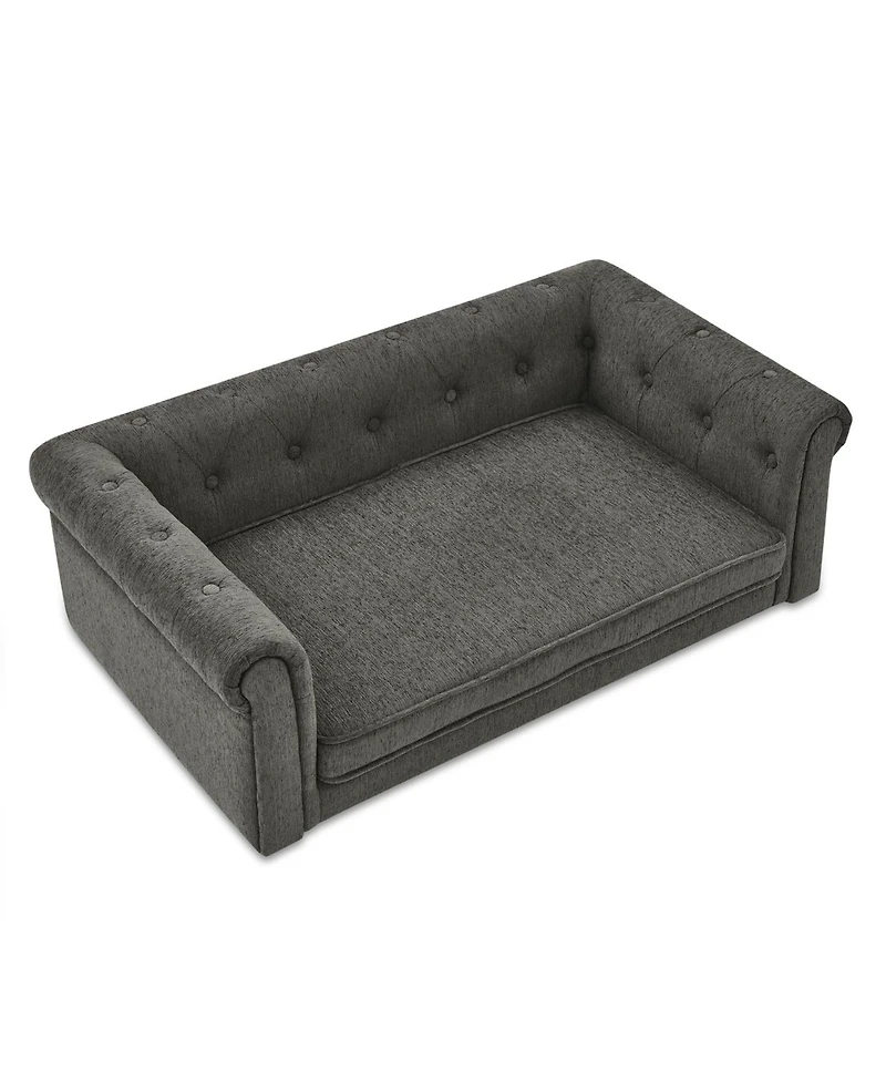 Elegant Rectangle Pet Bed for Medium and Large Dogs Dark grey