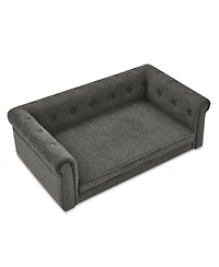Elegant Rectangle Pet Bed for Medium and Large Dogs Dark grey