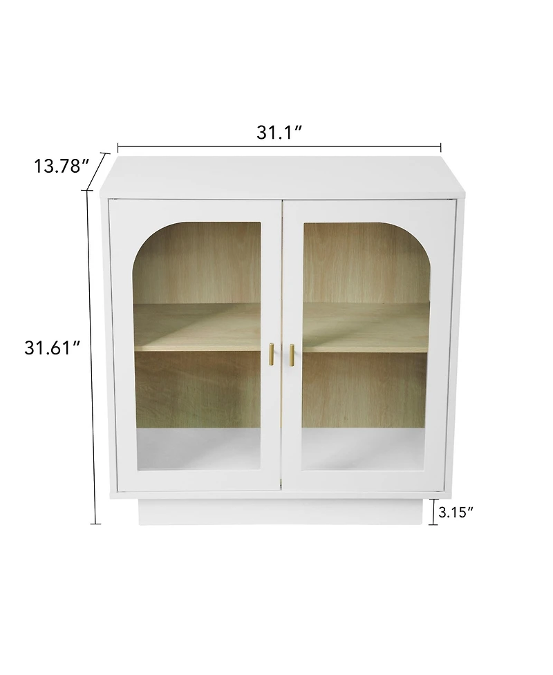 Mondawe Storage Cabinet with Acrylic Door for Living Room, Dining Room, Study