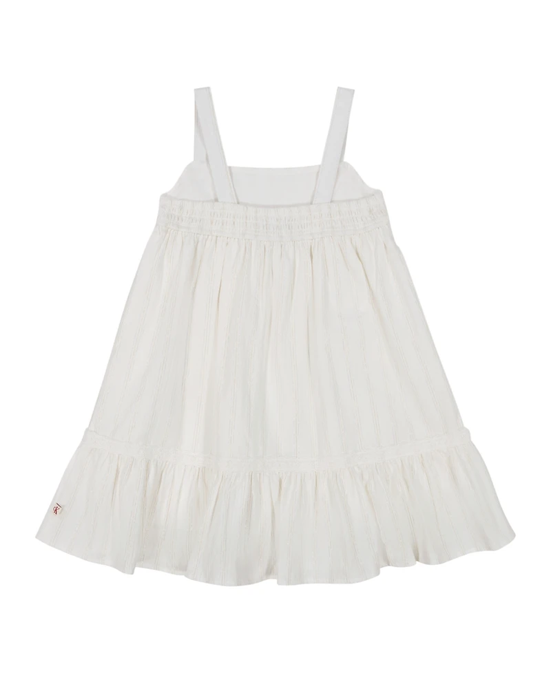 Calvin Klein Toddler and Little Girls Lurex Crochet Stripe Strappy Sundress