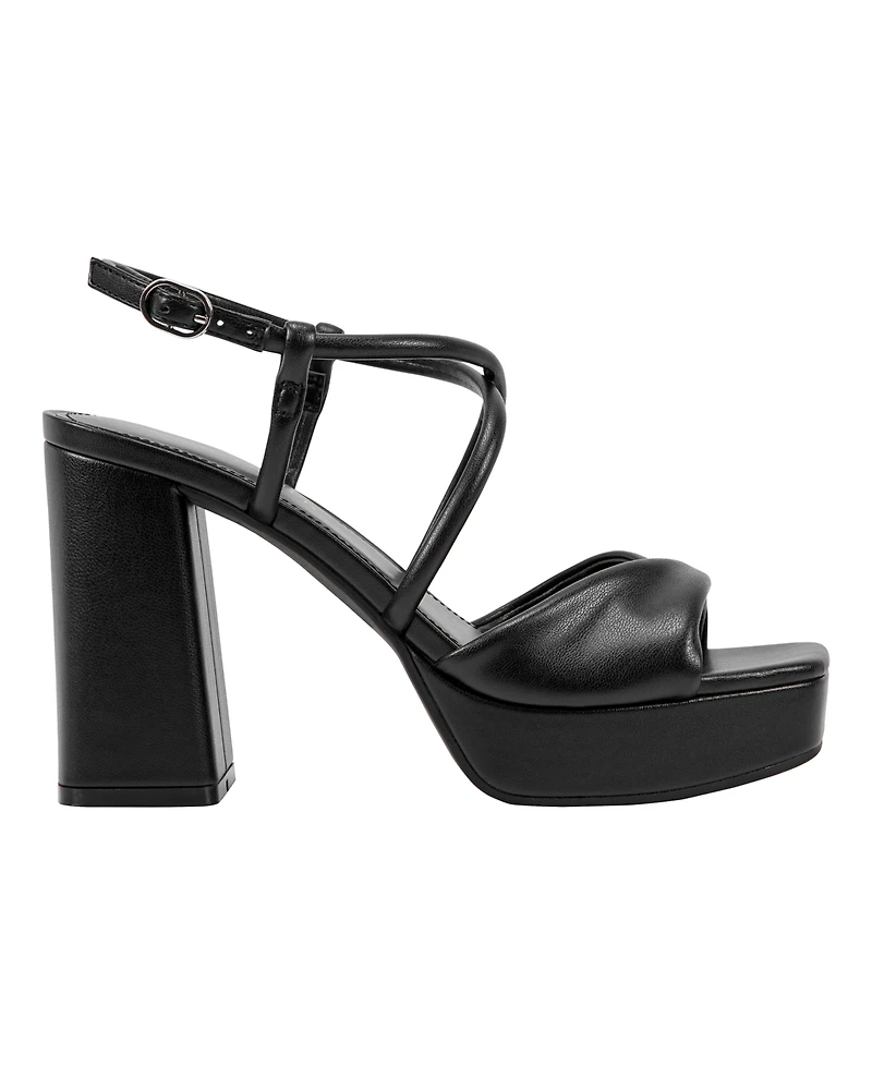 Marc Fisher Women's Glady Crisscross High Block Heel Platform Sandals