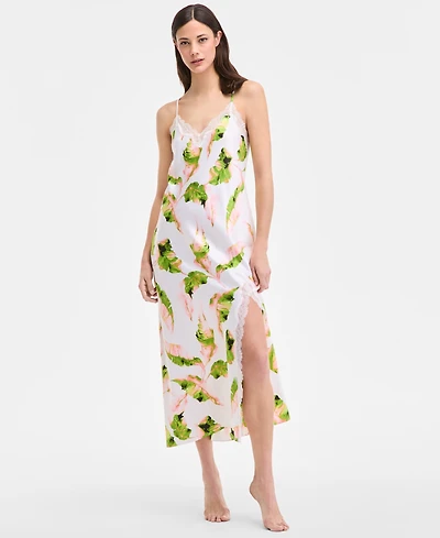 I.n.c. International Concepts Women's Lace-Trim Satin Nightgown, Exclusively at Macy's