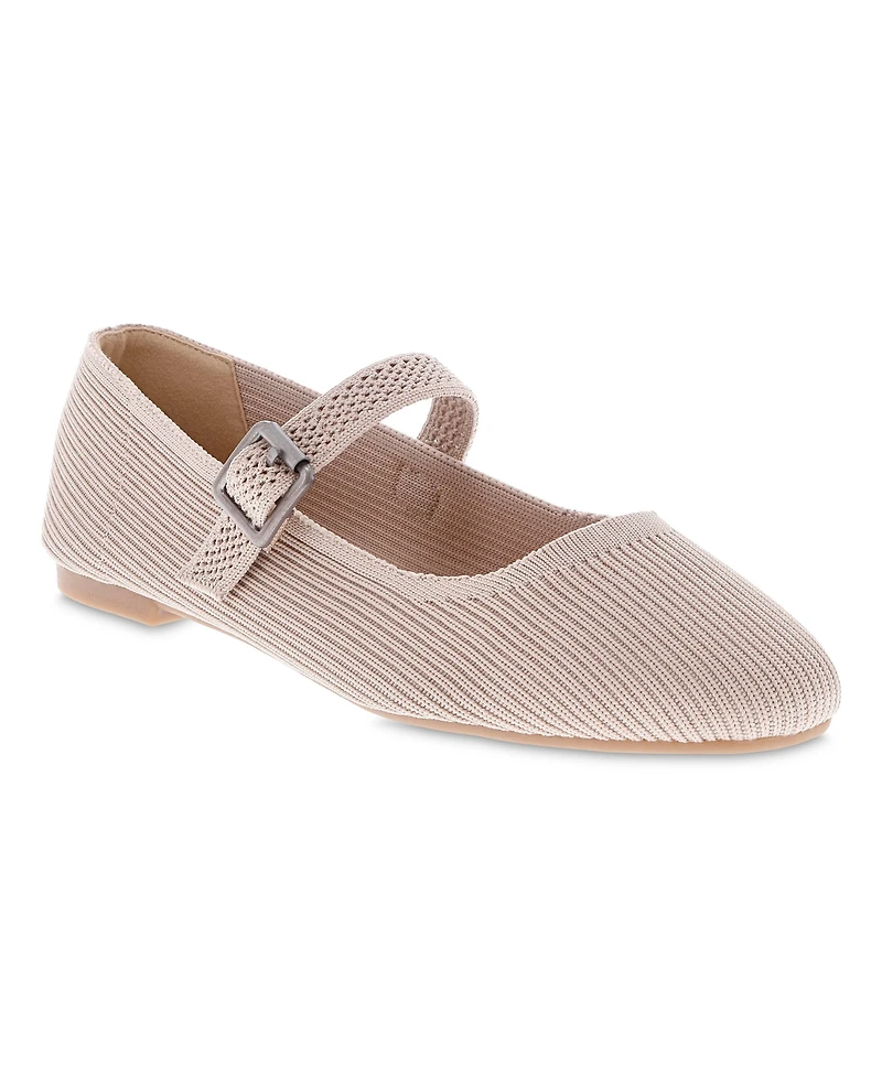 Mia Women's Brita Mary-Jane Round Toe Knit Flats