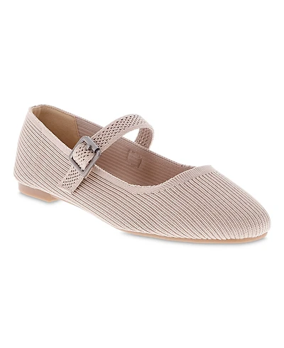 Mia Women's Brita Mary-Jane Round Toe Knit Flats