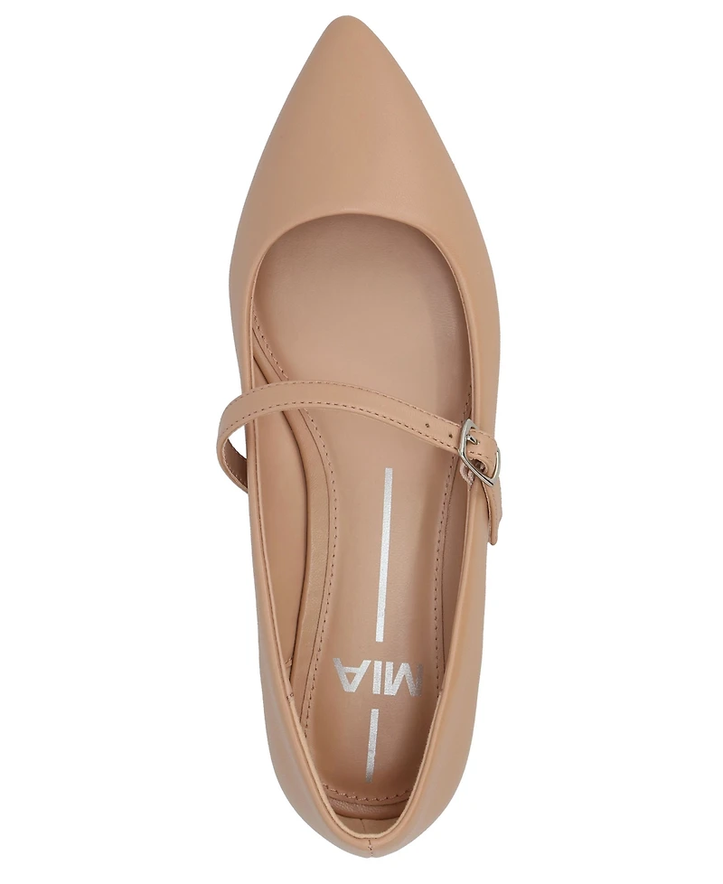 Mia Women's Aviba Mary-Jane Pointed Toe Flats