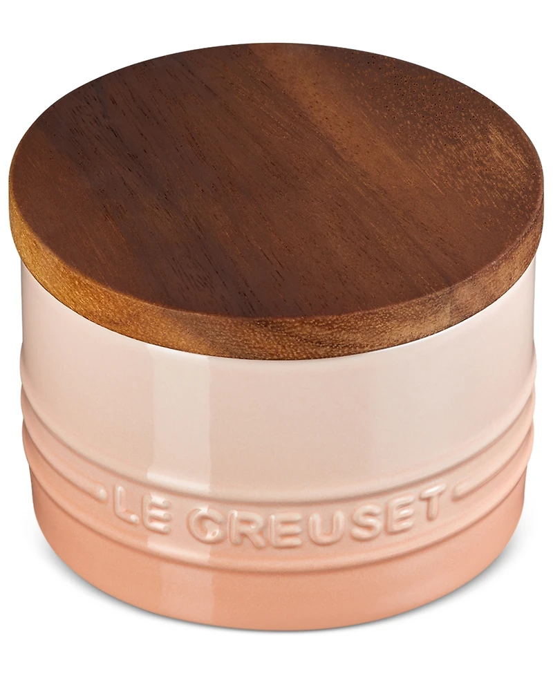 Le Creuset Stoneware Signature Salt Cellar with Wood Lid, 7-Oz.