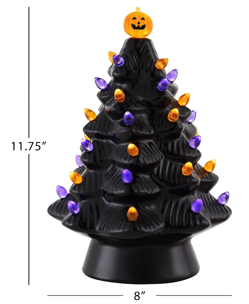12" Halloween Tree with Jack-o-Lantern Topper