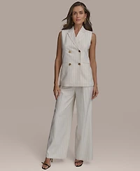 Donna Karan New York Women's Double-Breasted Pinstripe Vest