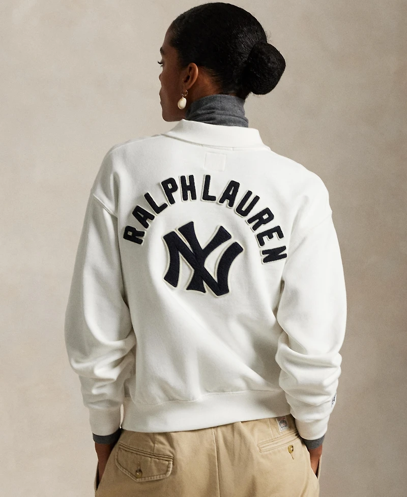 Polo Ralph Lauren Women's Ny Yankees Fleece Long-Sleeve Polo