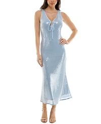 Juniors' Sequin Plunge-Neck Midi Dress, Created for Macy's